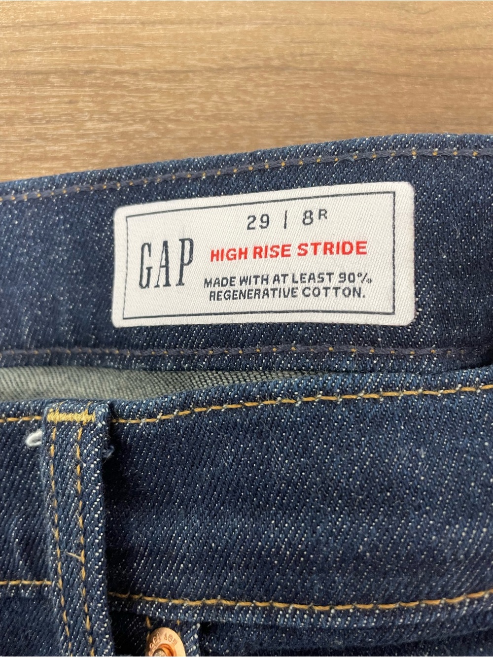 GAP High Rise Stride Wide-Leg Dark Blue Denim Jeans size 8 - Picture 6 of 10